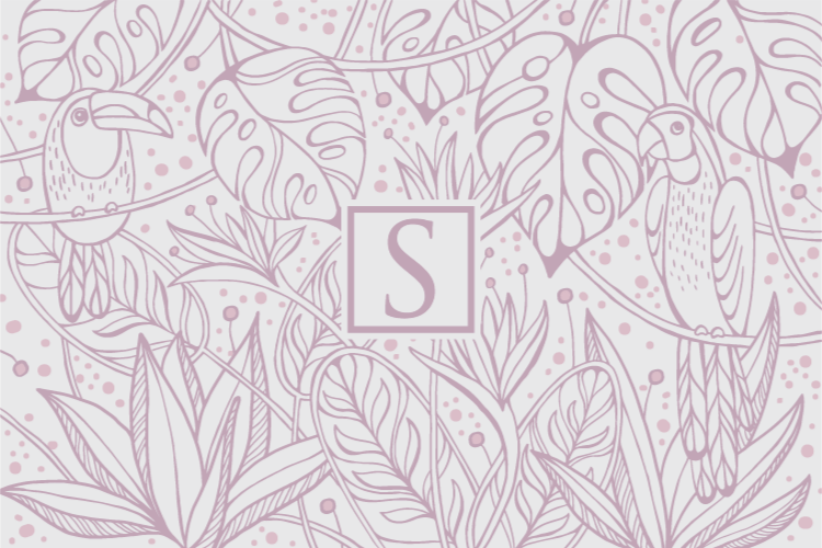 Vinyl Teppich mit Namen rosa Dschungelmotiv - TenStickers