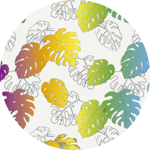 Vinyl Teppich Blumen tropisches Kreismuster - TenStickers