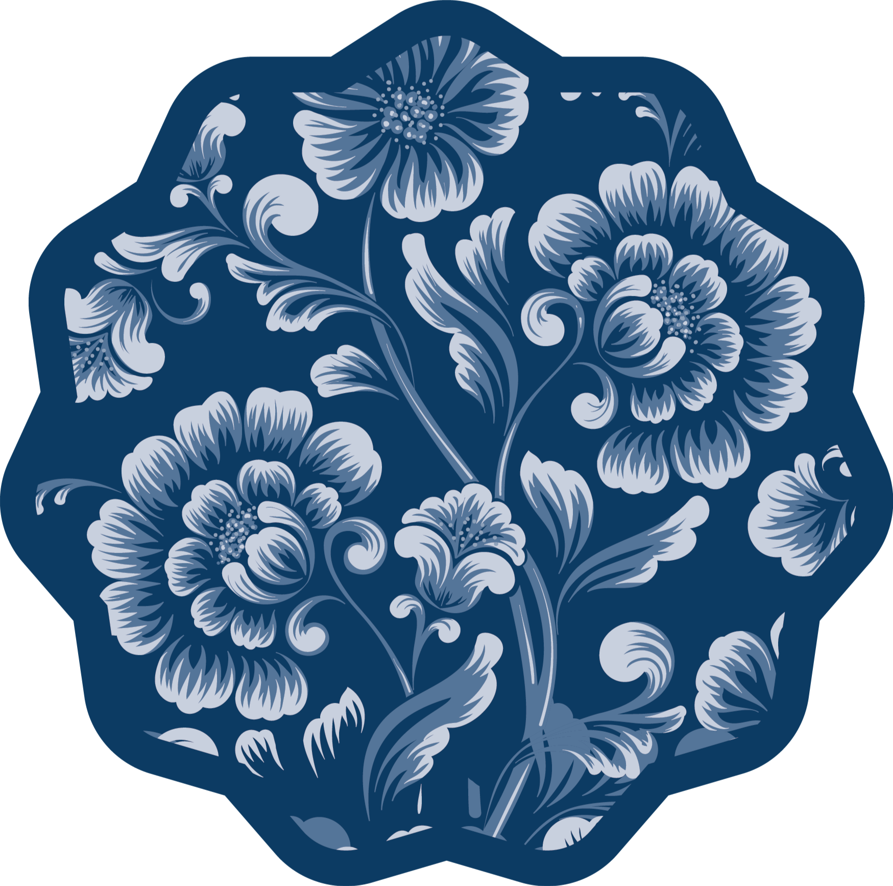 Vinyl teppich blumen mit floralem akzent - TenStickers