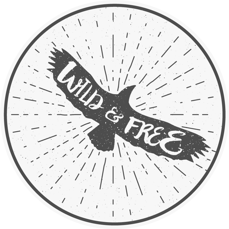 Vinyl Teppich Spruch wild&free circle - TenStickers