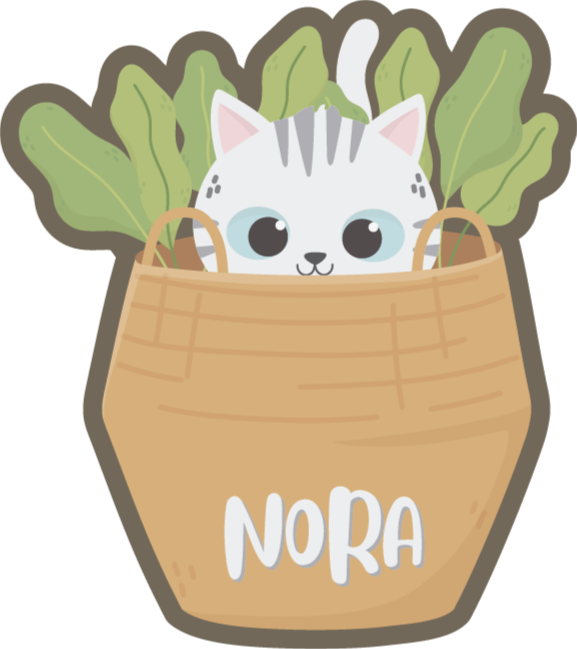 Vinyl Teppich mit Namen personalisierte katze - TenStickers