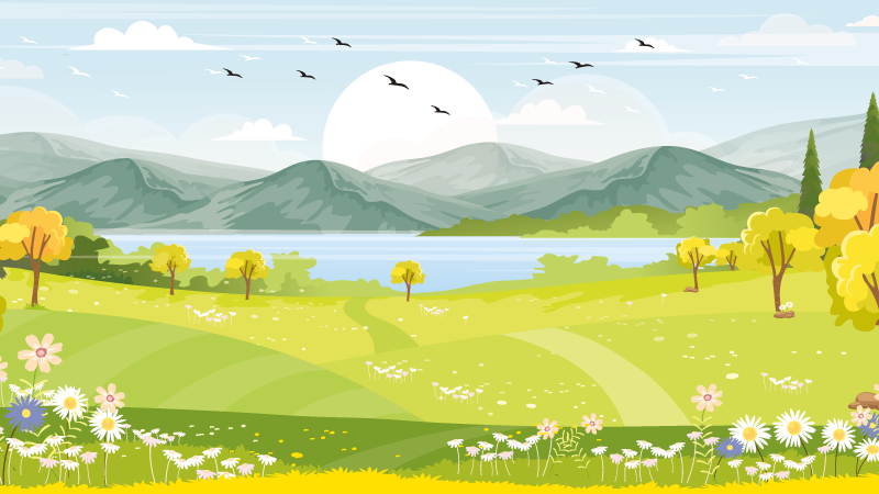 Vinyl Teppich Natur pastorale landschaft - TenStickers