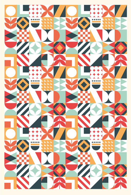 Vinyl Teppich geometrisch symmetrisches mosaik - TenStickers