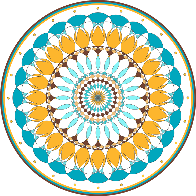 Vinyl teppich mandala mit konzentrischen kreisen - TenStickers