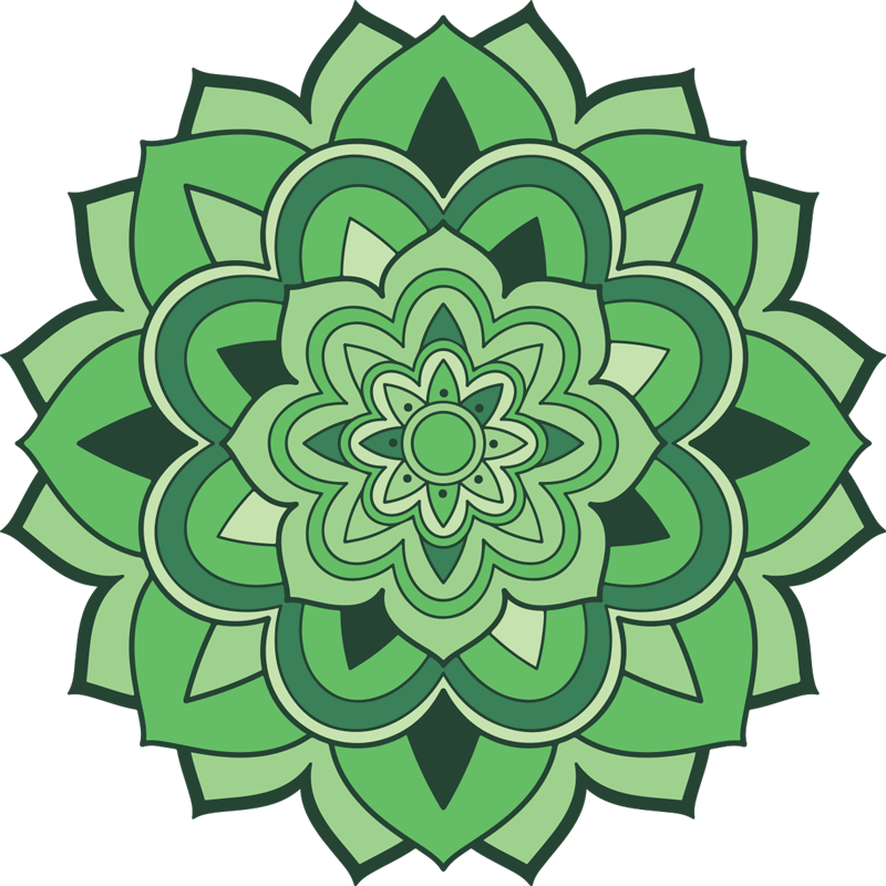 Vinyl teppich mandala grünes mandala emblem - TenStickers