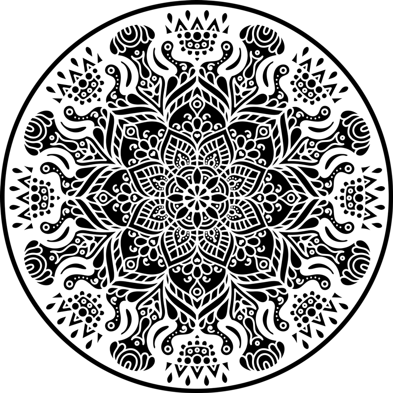 Vinyl teppich mandala mit filigranem design - TenStickers
