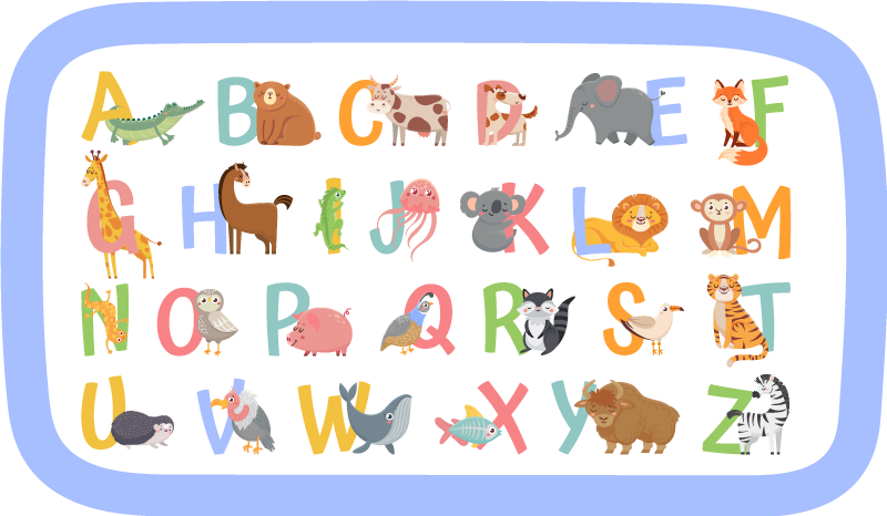 Vinyl teppich alphabet tierisches spiel - TenStickers