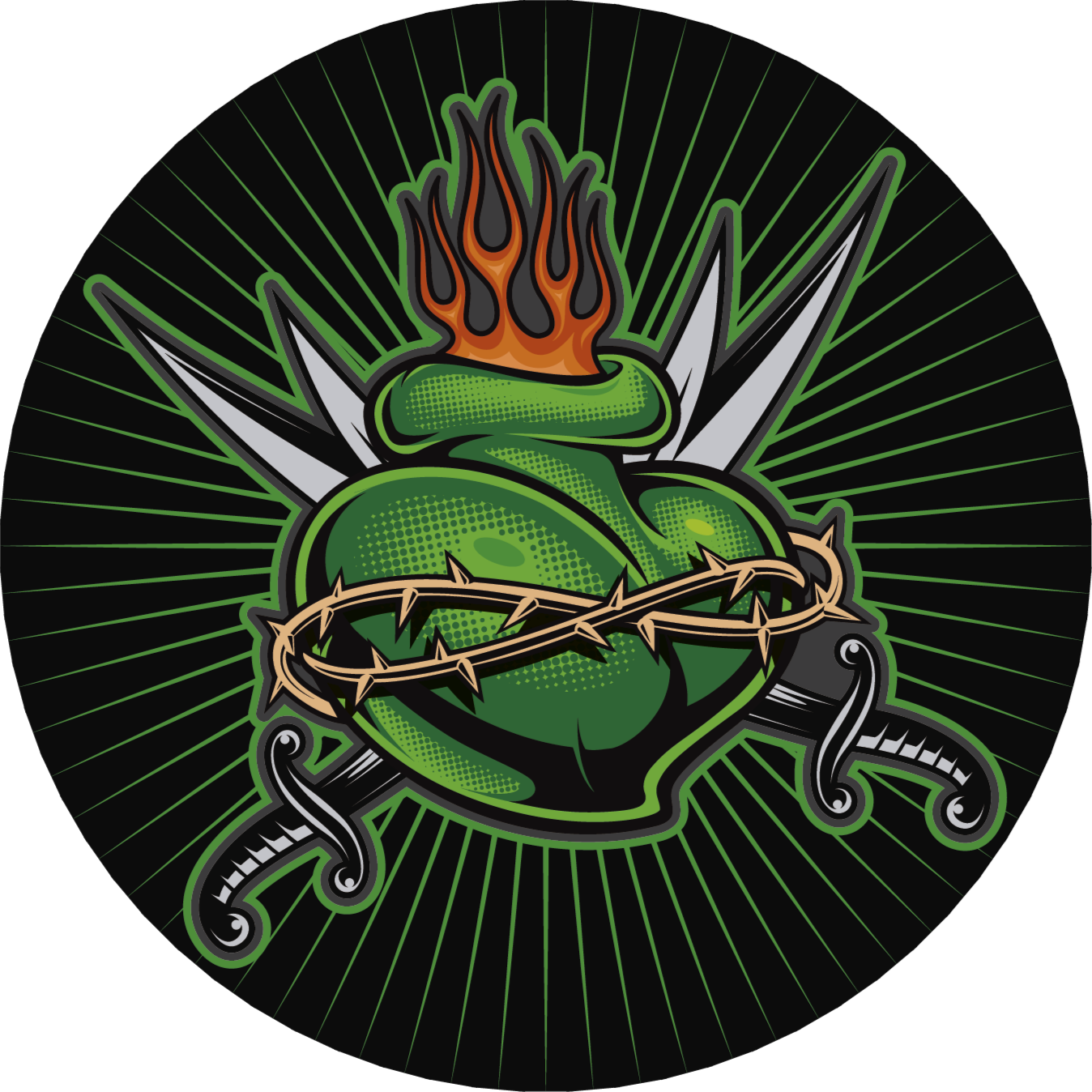 Vinyl Teppich Spiele feuriges schwert herz - TenStickers