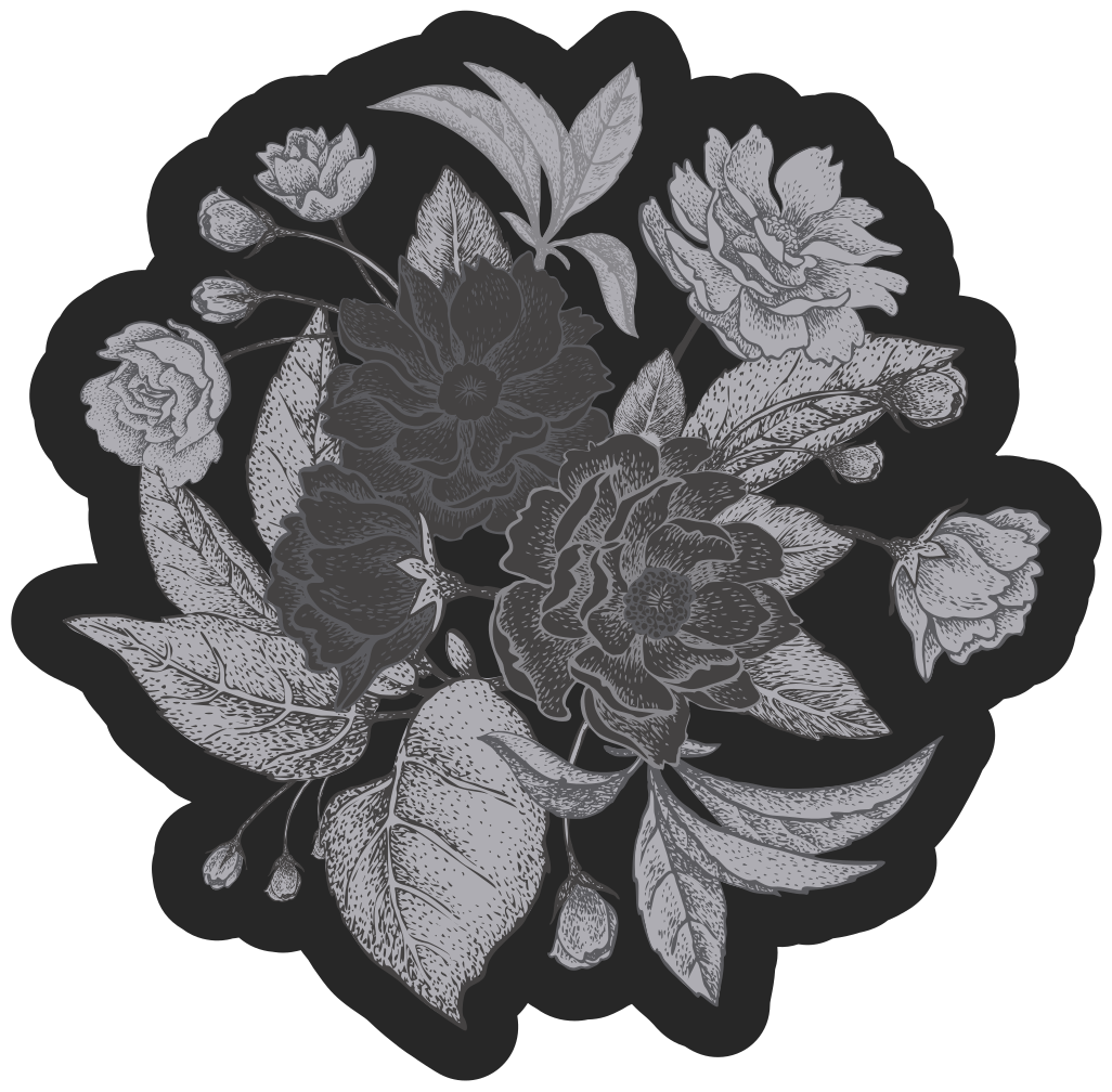 Vinyl Teppich Blumen blumenkonturanzeige - TenStickers