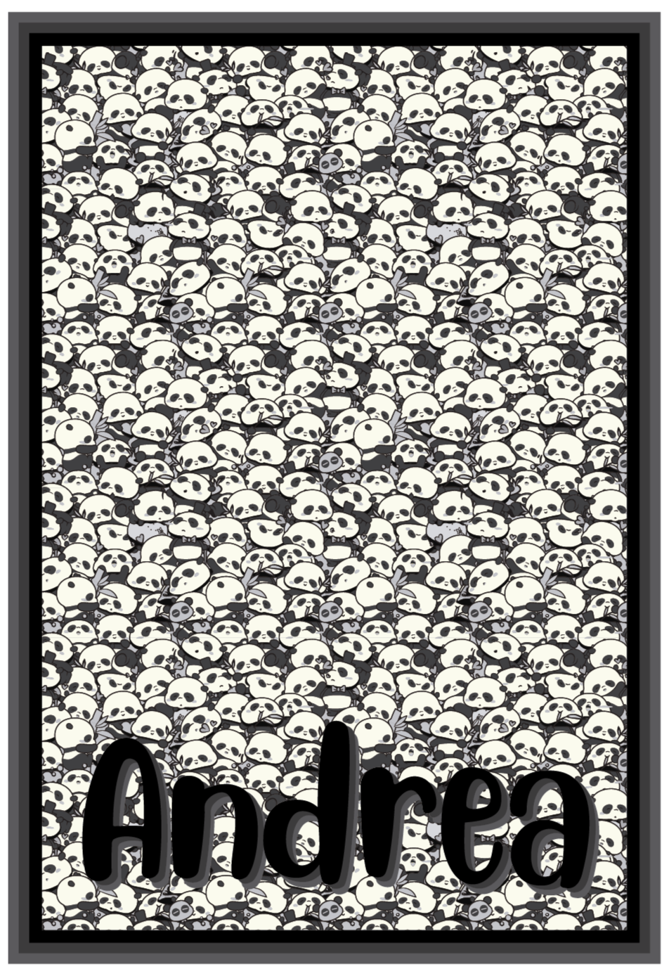 Vinyl Teppich mit Namen personalisierte pandas - TenStickers