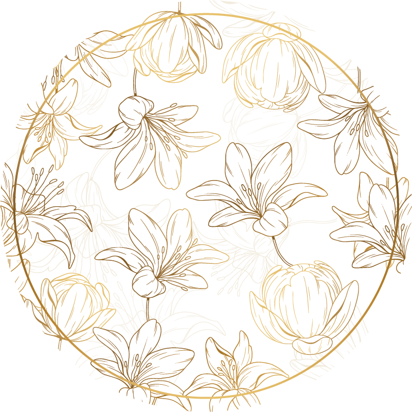 Vinyl Teppich Blumen florales kreismuster - TenStickers