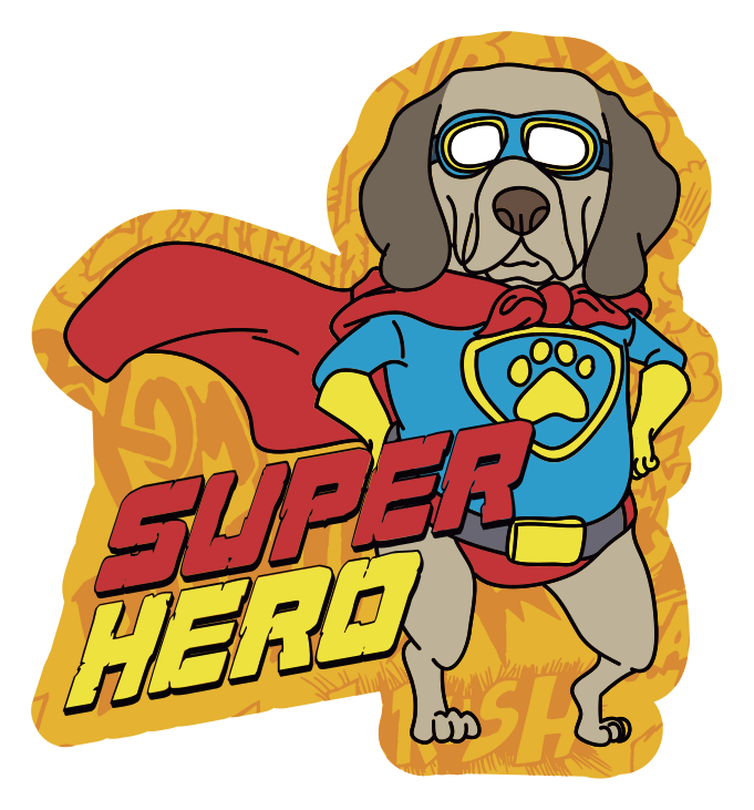 Vinylteppich kindlich superhelden-hund - TenStickers