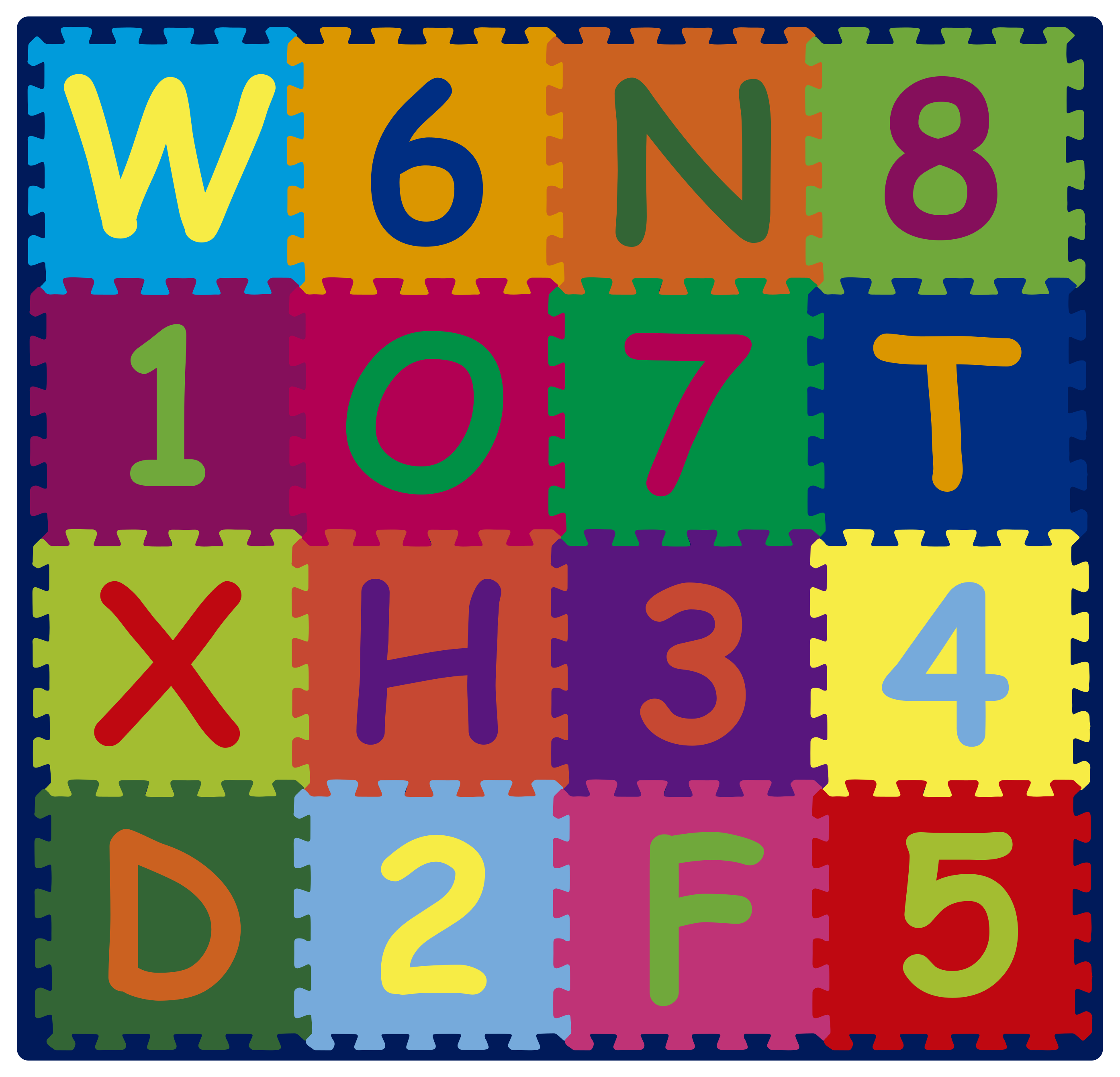 Vinyl teppich alphabet als puzzle gestalten - TenStickers