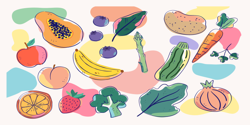 Vinyl Teppich Küche Bunte früchte. - TenStickers