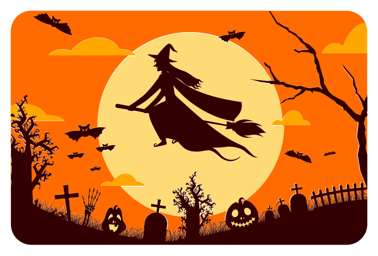 Vinyl teppich halloween mit gruseliger silhouette - TenStickers