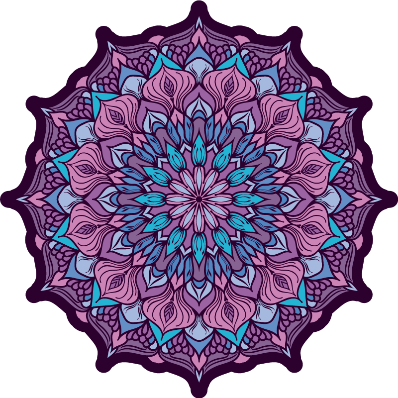 Vinyl teppich mandala mit filigranem mandala-detail - TenStickers