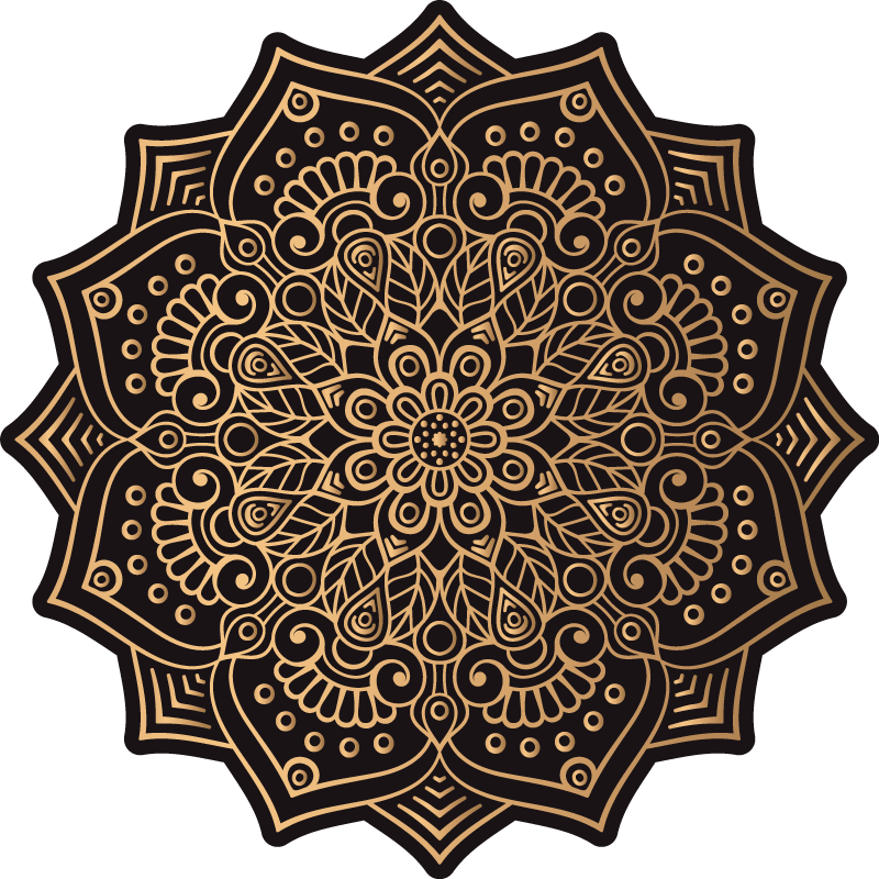 Vinyl teppich mandala mit filigranem overlay - TenStickers