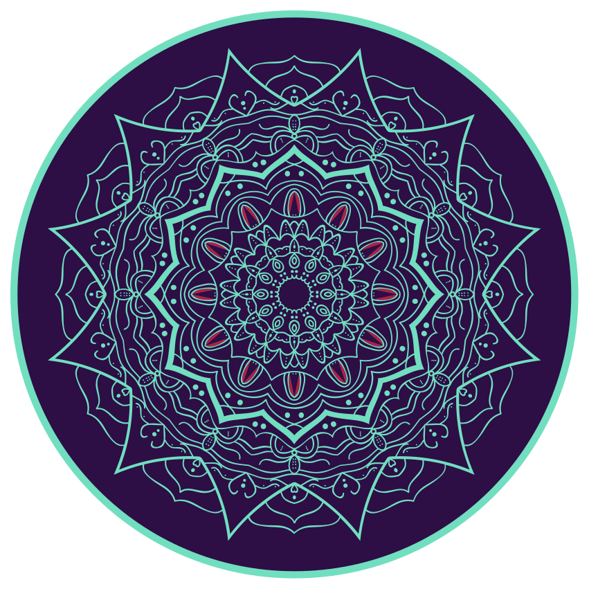 Vinyl teppich mandala im kreisdesign - TenStickers