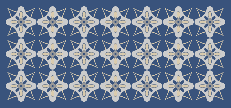 Vinyl Teppich Fliesenoptik blumenfliesenkomposition - TenStickers