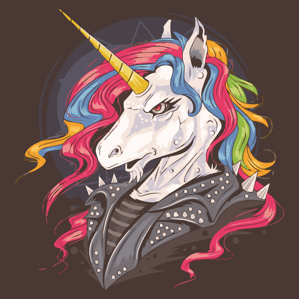 Vinyl Teppich Tiere punk-einhorn - TenStickers