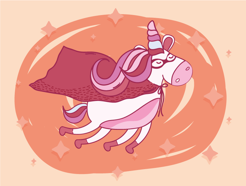 Vinyl Teppich Baby superhelden-einhorn - TenStickers