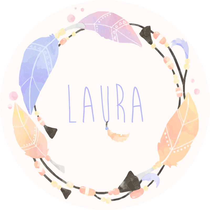 Vinyl Teppich mit Namen personalisierter federkreis - TenStickers