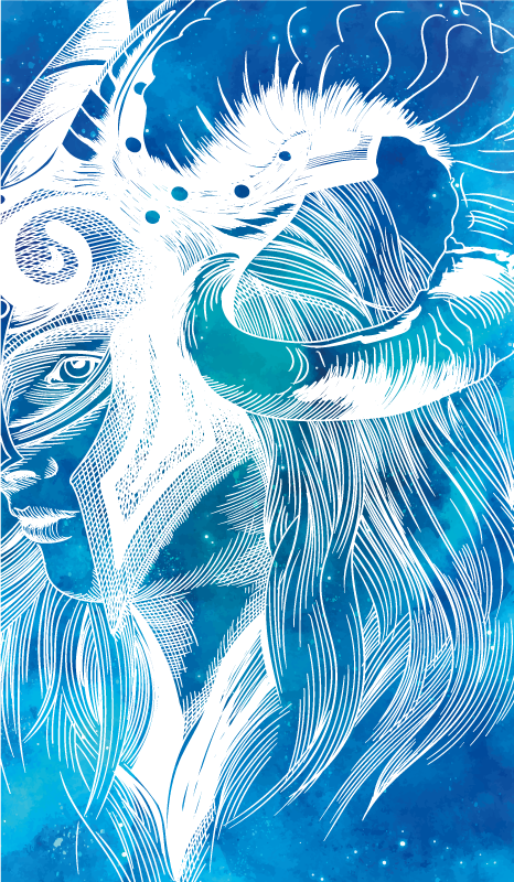 Vinyl Teppich Tiere mythische ziegenillustration - TenStickers