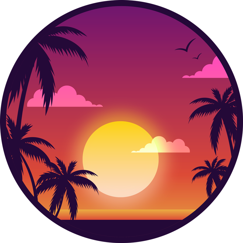 Vinyl Teppich Natur tropische sonnenuntergangslandschaft - TenStickers