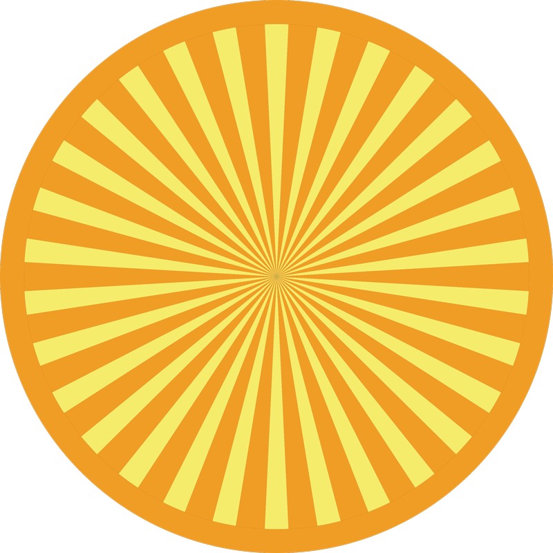 Gestreifter vinyl teppich sonnenstrahlen muster - TenStickers