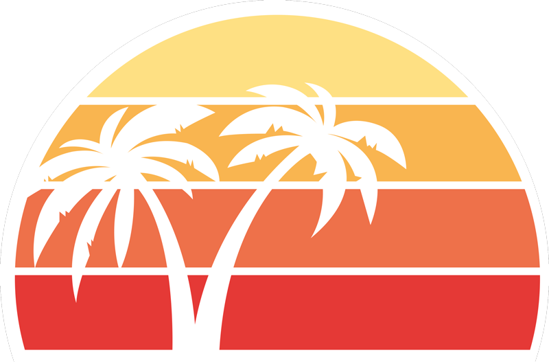 Vinyl Teppich Natur sonnenuntergang palmen design - TenStickers