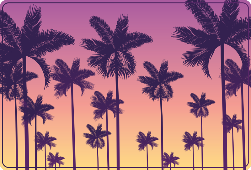 Vinyl Teppich Natur tropische sonnenuntergangssilhouette - TenStickers