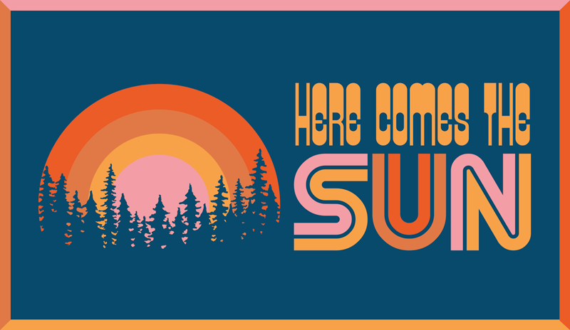 Vinyl Teppich Spruch sonnenaufgang-silhouette-szene - TenStickers