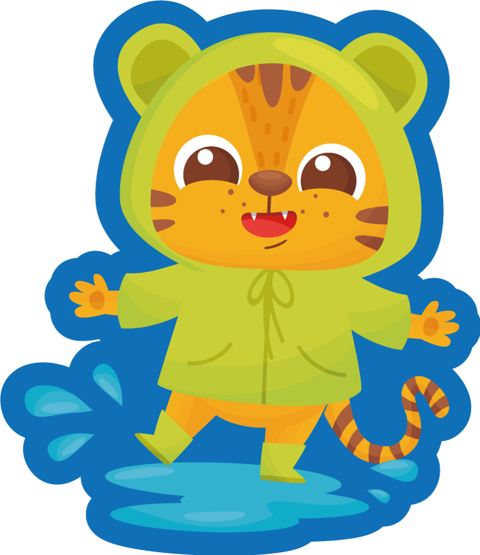 Vinyl Teppich Kinder tiger-zeichentrickfigur - TenStickers