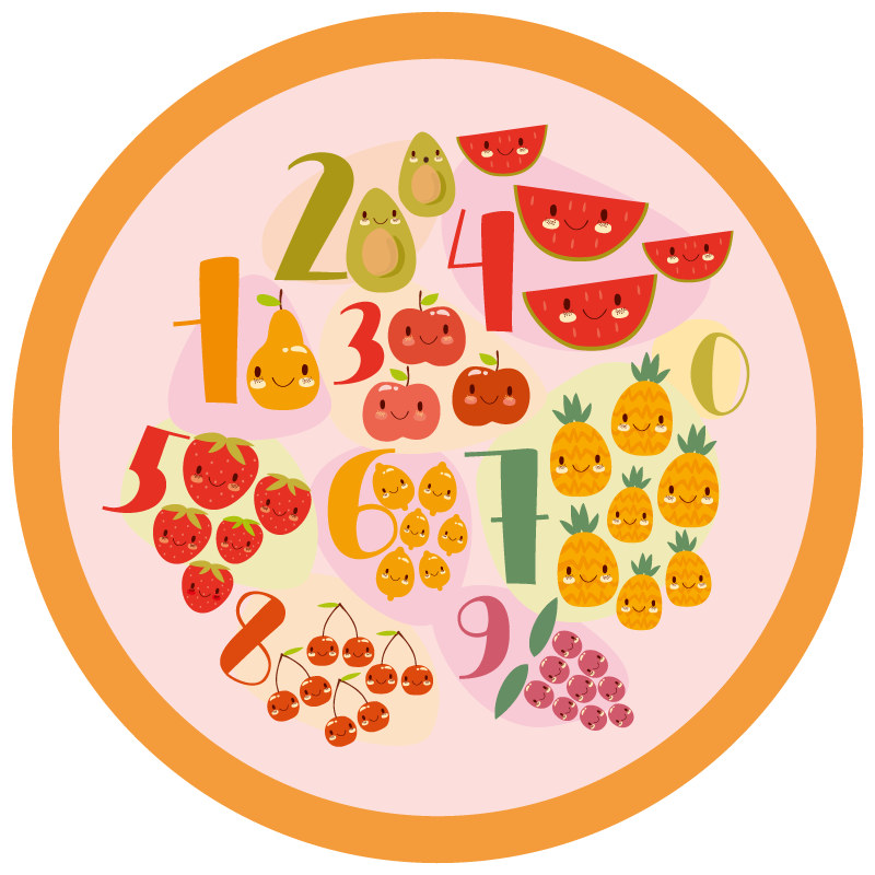 Vinyl Teppich Spiele fruchtiger zählkreis - TenStickers