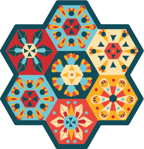 Vinyl Teppich geometrisch hexagonale symmetrie - TenStickers