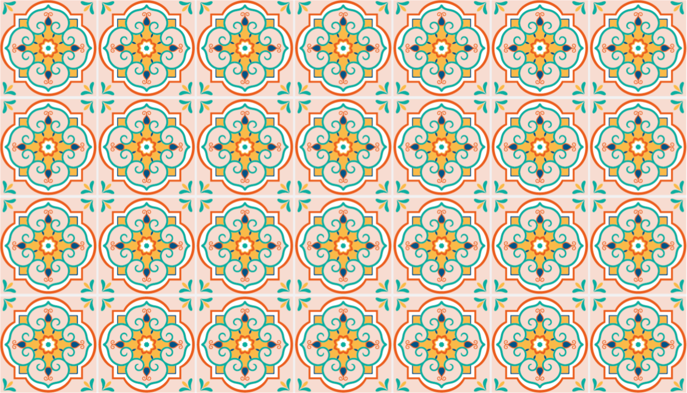 Vinyl Teppich Fliesenoptik mosaik gemustertes motiv - TenStickers