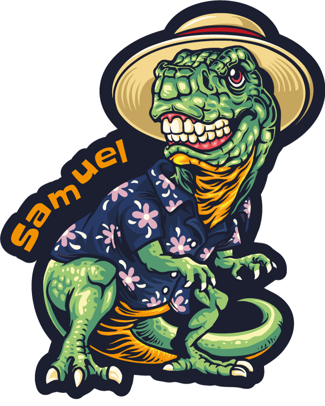 Vinyl Teppich mit Namen dinosaurier-urlaubskleidung - TenStickers