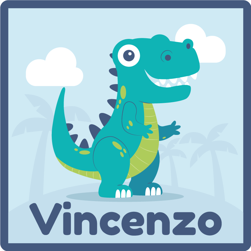 Vinyl Teppich Baby personalisierte dinosaurier-illustration - TenStickers