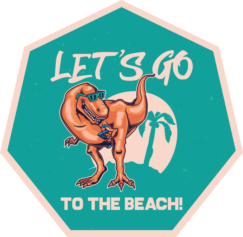 Vinyl Teppich Tiere strand dinosaurier spaß - TenStickers