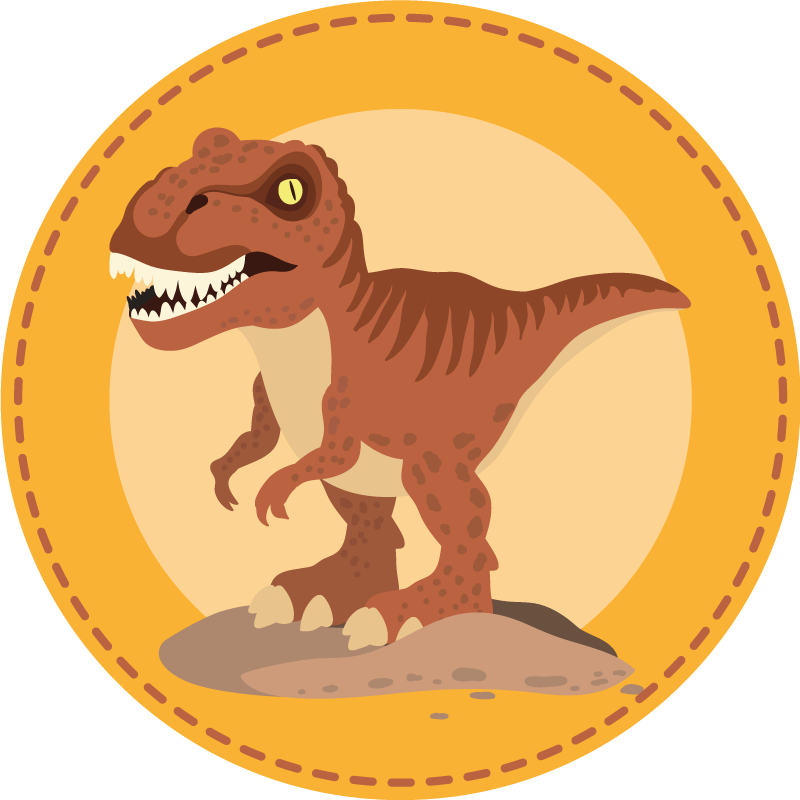 Vinyl Teppich Kinderzimmer kreisförmiger dinosaurier-teppich - TenStickers