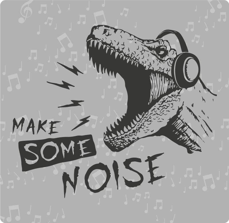 Vinylteppich kindlich dynamischer dinosaurier-sound - TenStickers