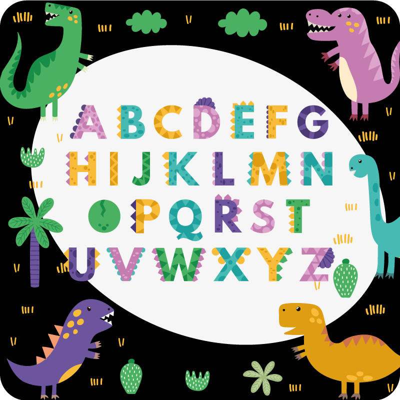 Vinyl Teppich Alphabet farbenfrohes, lehrreiches spiel - TenStickers