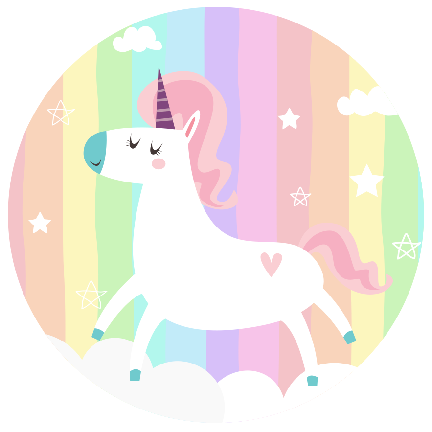 Vinyl Teppich Kinderzimmer einhorn regenbogen dekor - TenStickers