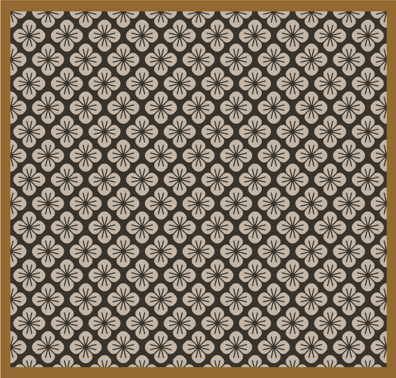 Vinyl Teppich Küche braunes Blütenmuster - TenStickers