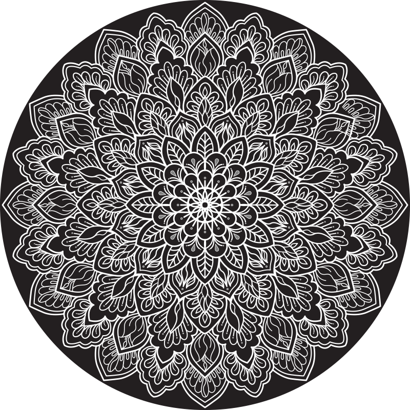 Vinyl Teppich Mandala elegantes monochromes konzept - TenStickers