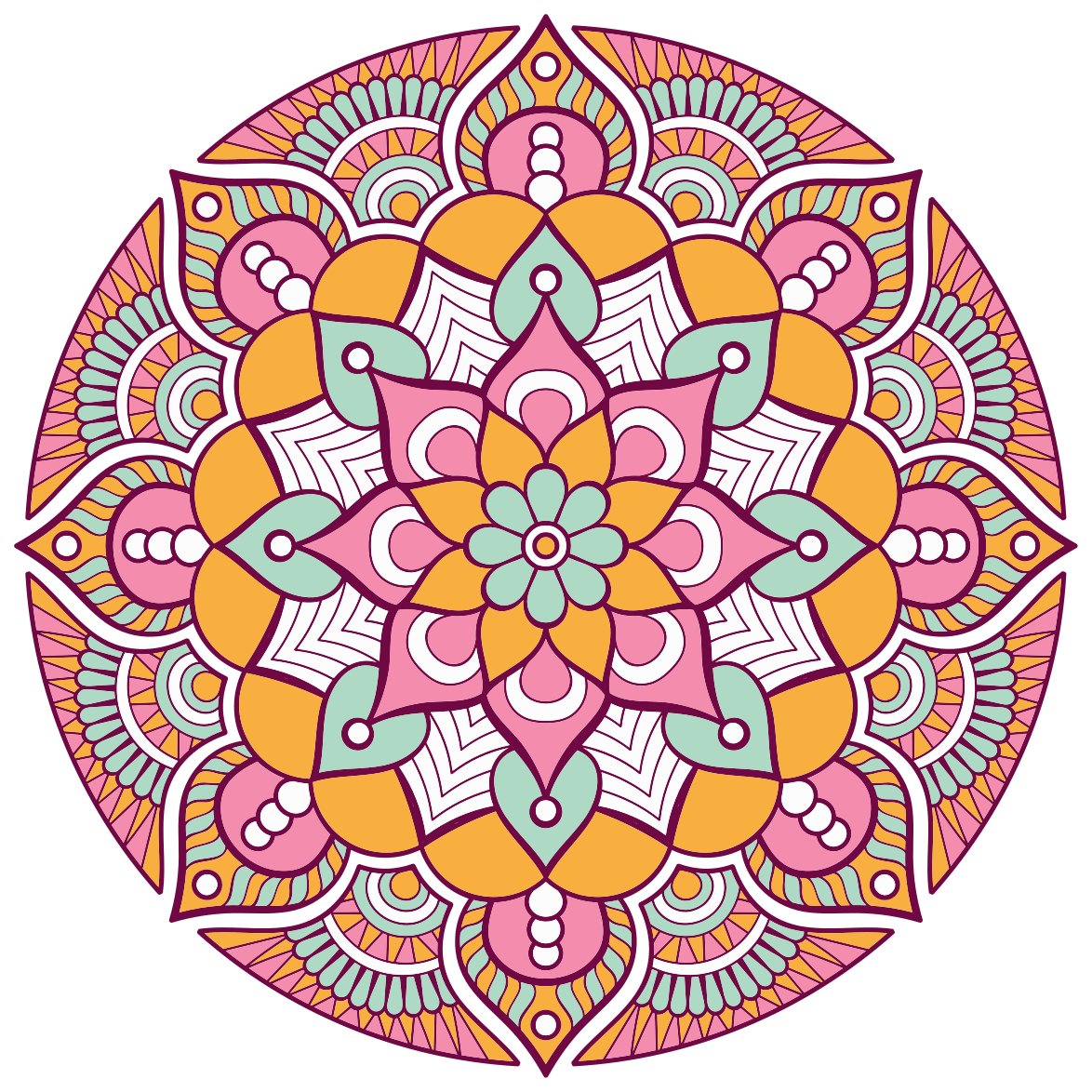 Vinyl Teppich Mandala lebendiges florales konzept - TenStickers