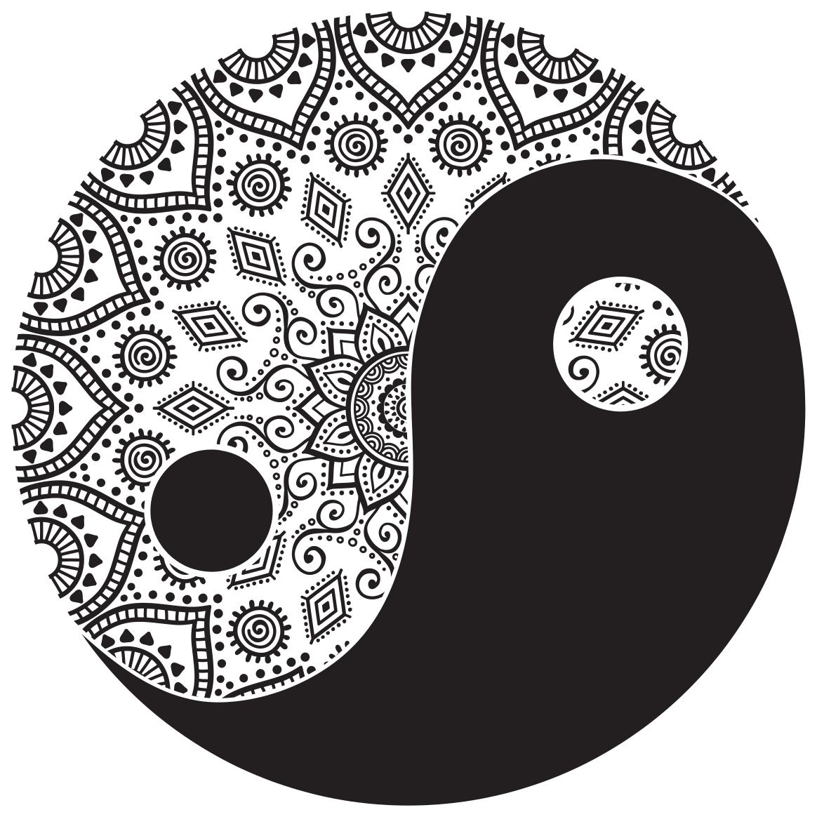 Vinyl Teppich Mandala Yin und Yang - TenStickers