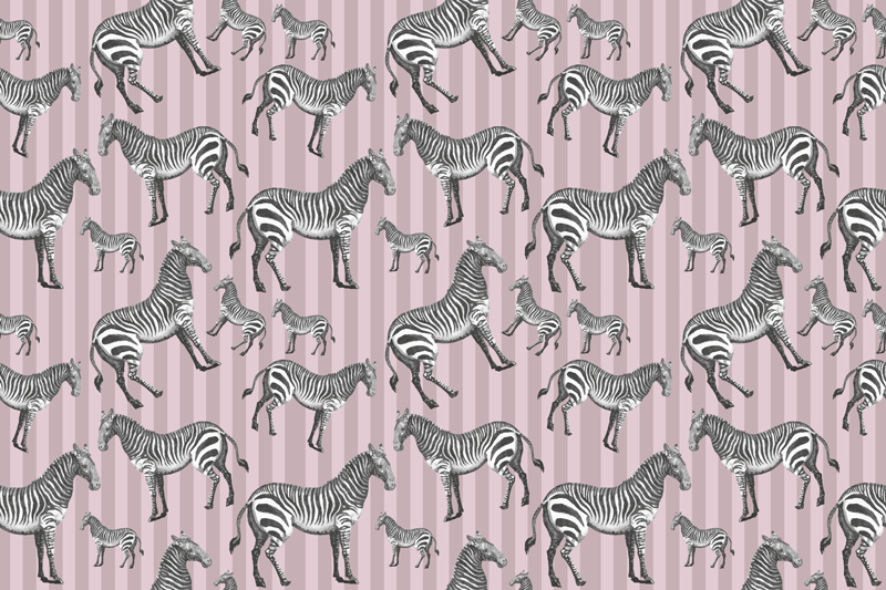Vinyl Teppich Tiermuster gestreifte zebras - TenStickers
