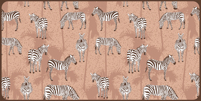 Vinyl Teppich Tiermuster zebraherdenmuster - TenStickers
