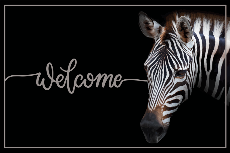 Vinyl Teppich Spruch zebra-willkommensgrafik - TenStickers